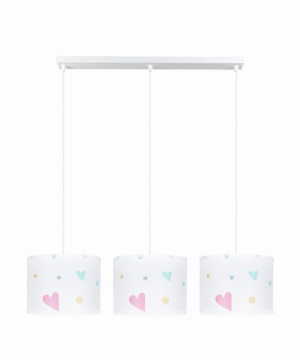 Lampa żyrandol do pokoju dziecka pastelowe serca