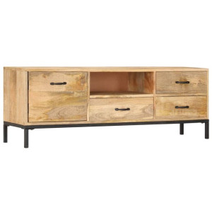 Szafka pod TV, 130x30x45 cm, lite drewno mango