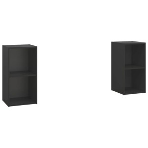 Szafki TV, 2 szt., czarne, 72x35x36,5 cm, płyta wiórowa