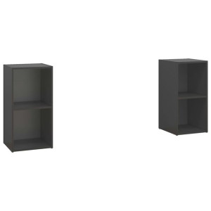 Szafki TV, 2 szt., szare, 72x35x36,5 cm, płyta wiórowa