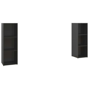 Szafki TV, 2 szt., czarne na wysoki połysk, 107x35x37 cm, płyta