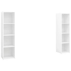 Szafki TV, 2 szt., białe, 142,5x35x36,5 cm, płyta wiórowa