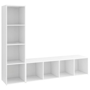 Szafki TV, 2 szt., białe, 142,5x35x36,5 cm, płyta wiórowa
