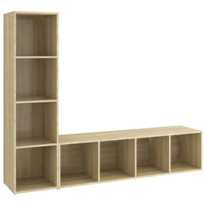 Szafki TV, 2 szt., dąb sonoma, 142,5x35x36,5 cm, płyta wiórowa