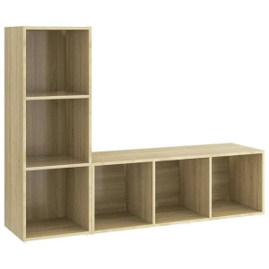 Szafki TV, 2 szt., dąb sonoma, 107x35x37 cm, płyta wiórowa