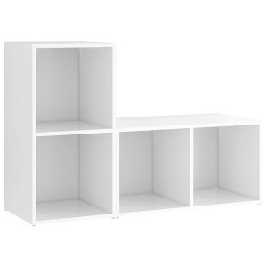 Szafki TV, 2 szt., białe, 72x35x36,5 cm, płyta wiórowa