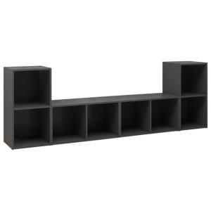 Szafki TV, 4 szt., szare, 72x35x36,5 cm, płyta wiórowa