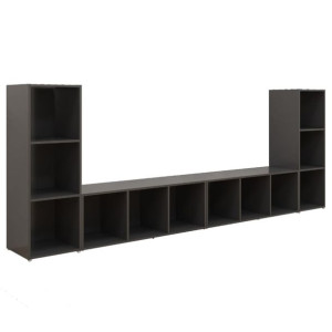 Szafki TV, 4 szt., szare, 107x35x37 cm, płyta wiórowa
