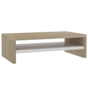 Podstawka pod monitor, kolor biały i dąb sonoma, 42x24x13 cm