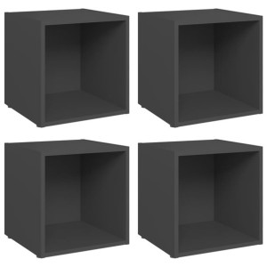 Szafki pod telewizor, 4 szt., szare, 37x35x37 cm, płyta wiórowa