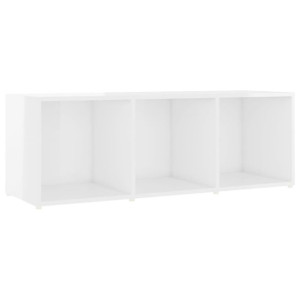 Szafka pod TV, biała na wysoki połysk, 107x35x37 cm, płyta