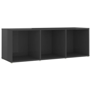 Szafka pod TV, szara na wysoki połysk, 107x35x37 cm, płyta