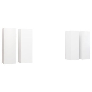 Szafki TV, 4 szt., białe, 30,5 x 30 x 90 cm, płyta wiórowa
