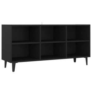Szafka TV, metalowe nóżki, czarna, 103,5x30x50 cm