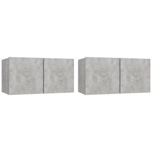 Szafki wiszące pod TV 2 szt., szarość betonu, 60x30x30 cm