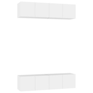 Szafki TV, 4 szt., białe, 60x30x30 cm, płyta wiórowa