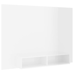 Wisząca szafka pod TV, biała z połyskiem, 135 x 23,5 x 90 cm