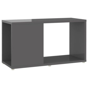 Szafka pod TV, wysoki połysk, szara, 60x24x32 cm, płyta