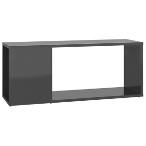 Szafka pod TV, szara, wysoki połysk, 80x24x32 cm, płyta wiórowa