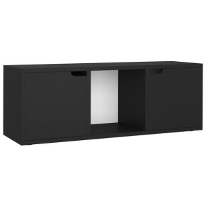 Szafka pod telewizor, czarna, 88,5x27,5x30,5 cm, płyta wiórowa