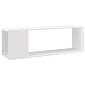 Szafka pod TV, biała z połyskiem, 100x24x32 cm, płyta wiórowa