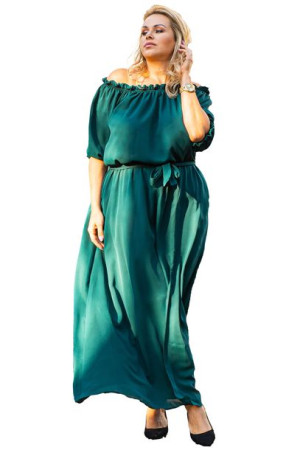 Sukienka ASTRA hiszpanka long but.zieleń 46 PLUS SIZE