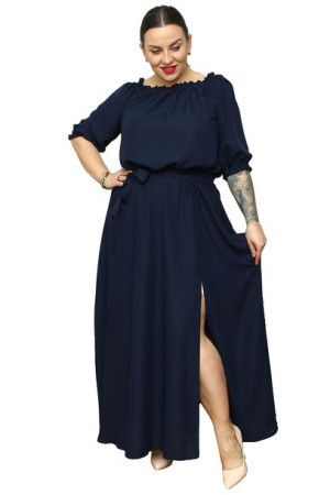 Sukienka ASTRA hiszpanka long granatowa 56 PLUS SIZE