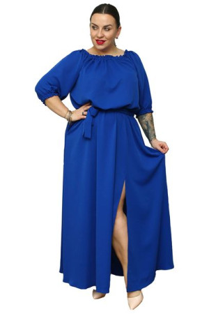 Sukienka ASTRA hiszpanka long chabrowa 56 PLUS SIZE