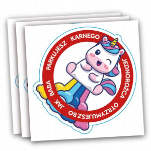 NAKLEJKI KARNE parkujesz jak baba wodoodporne 50