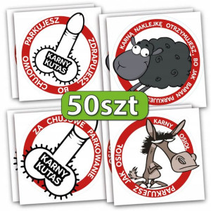 NAKLEJKI KARNY kutas, baran, osioł - Zestaw 50 Szt
