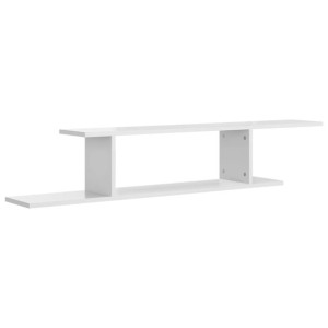 Wisząca szafka pod TV, biel z połyskiem, 125x18x23 cm, płyta