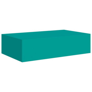 Półka ścienna z szufladą, niebieska, 40 x 23,5 x 10 cm, MDF