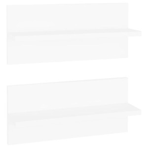 Półki ścienne, 2 szt., białe, 40x11,5x18 cm, płyta wiórowa
