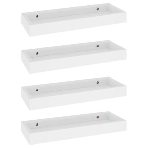 Półki ścienne Loggia, 4 szt., białe, 40x15x4 cm, MDF