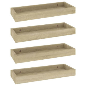 Półki ścienne Loggia, 4 szt., dębowe, 40x15x4 cm, MDF