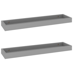 Półki ścienne Loggia, 2 szt., szare, 60x15x4 cm, MDF