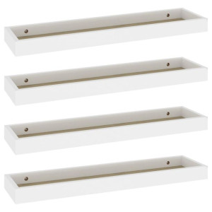 Półki ścienne Loggia, 4 szt., kolor dębu i biel, 60x15x4cm, MDF