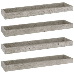 Półki ścienne Loggia, 4 szt., szarość betonu, 60x15x4 cm, MDF