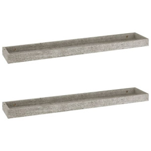Półki ścienne Loggia, 2 szt., szarość betonu, 80x15x4 cm, MDF