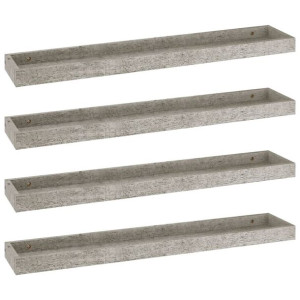 Półki ścienne Loggia, 4 szt., szarość betonu, 80x15x4 cm, MDF