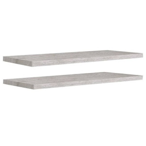Półki ścienne, 2 szt., szarość betonu, 100x23,5x3,8 cm, MDF