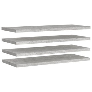 Półki ścienne, 4 szt., szarość betonu, 100x23,5x3,8 cm, MDF