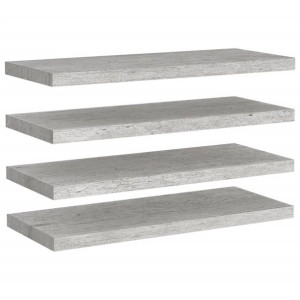Półki ścienne, 4 szt., szarość betonu, 80 x 23,5 x 3,8 cm, MDF