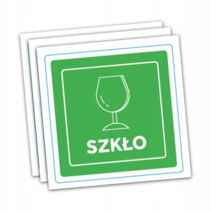 Naklejka na kosze na śmieci etykieta do segregacji SZKŁO wodoodporna 1 szt