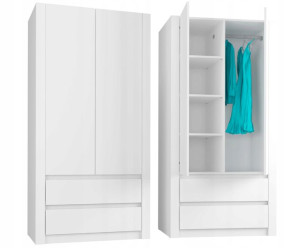 Szafa garderoba 90cm 2d 2sz biała B-20