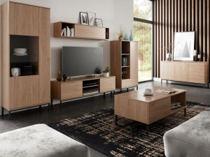 Meble loftowe do salonu QUARTE Dąb Hickory