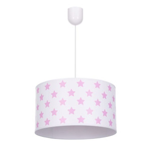 Lampa zwis do pokoju dziecka różowe gwiazdki plus denko