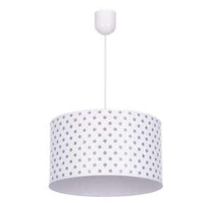 Lampa zwis do pokoju dziecka szare kropki plus denko