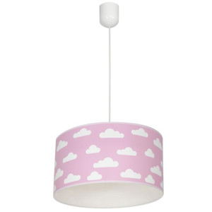 Lampa zwis do pokoju dziecka różowe chmurki plus denko