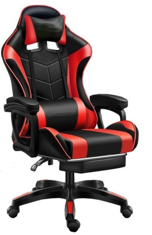 Fotel Gamingowy PRO Gracza Obrotowy CZERWONY + MASAŻ GRATIS